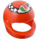 LEGO Red Crash Helmet with Checkered and Octan Logo (2446 / 93497)