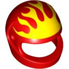 LEGO Czerwony Crash Kask z Żółty Flames (2446 / 29405)