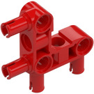 LEGO Rood Kruis Blokje Balk Krom 90 graden met 4 Pinnen (49130 / 55615)