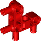 LEGO Rood Kruis Blok Balk Krom 90 graden met 4 Pins (49130 / 55615)