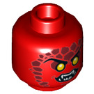 LEGO Red Crust Smasher - without Armor (30374) Minifigure Head (Recessed Solid Stud) (3626 / 24169)