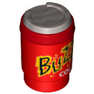LEGO Red Cup with Lid with ‘BUZZ COLA’ without Hole (15496 / 20850)