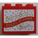 LEGO Rood Kast 2 x 3 x 2 met "BERTIE BOTT'S EVERY-FLAVOR BEANS" Sticker met volle noppen (92410)