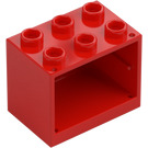 LEGO Red Cupboard 2 x 3 x 2 with Recessed Studs (92410)