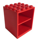 LEGO rot Schrank 4 x 4 x 4 Homemaker mit Türhalterlöchern