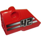LEGO rouge Incurvé Panneau 1 La gauche avec "42" Autocollant (87080)