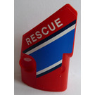 LEGO Red Curved Panel 1 Left with "Rescue" Sticker (87080)