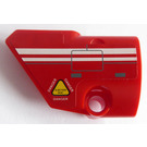 LEGO Rood Gebogen Paneel 1 Links met Wit Strepen en warning sign 'DANGER' Sticker (87080)