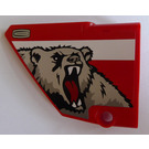 LEGO Red Curved Panel 13 Left with silver bear Sticker (64394)