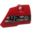 LEGO rouge Incurvé Panneau 2 Droite avec "42" Autocollant (87086)