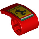 LEGO Rood Gebogen Paneel 2 x 1 x 1 met Ferrari logo (78697 / 89679)