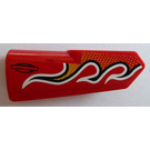 LEGO Red Curved Panel 21 Right with Flame and handle Sticker (11946)
