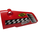 LEGO Red Curved Panel 3 Left with Air Intake, Checkered Stripe and "RUNWELL" Sticker (64683)