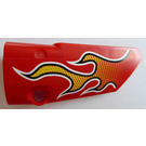 LEGO Red Curved Panel 4 Right with Flame Sticker (64391)
