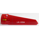 LEGO rouge Incurvé Panneau 5 La gauche avec 'LK-9394' Autocollant (64681)