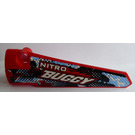 LEGO Red Curved Panel 5 Left with 'NITRO BUGGY' Sticker (64681)