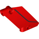 LEGO Red Curved Panel 61 Left with Black Line (78700 / 80267)