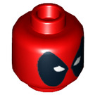 LEGO Red Deadpool Head (Recessed Solid Stud) (3626)