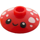 LEGO Rood Dish 2 x 2 met Zwart Ogen en Grijns en Wit Spots (4740)