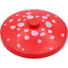 LEGO Red Dish 4 x 4 with Mushroom (Solid Stud) (3960 / 44654)