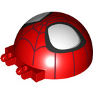 LEGO Rojo Dome 6 x 6 x 3 con Bisagra Puntas con Spider-Hombre Máscara (50747 / 84855)