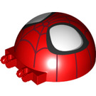 LEGO Red Dome 6 x 6 x 3 with Hinge Stubs with Spider-Man Mask (50747 / 84855)