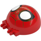 LEGO Red Dome 6 x 6 x 3 with Hinge Stubs with Spiderman Face (50747 / 106854)