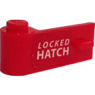 LEGO rot Tür 1 x 3 x 1 Links mit Locked Hatch Aufkleber (3822)