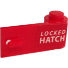 LEGO Red Door 1 x 3 x 1 Right with Locked Hatch Sticker (3821)