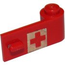 LEGO Red Door 1 x 3 x 1 Right with Red Cross Sticker (3821)