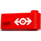 LEGO Red Door 1 x 3 x 1 Right with Train Logo Sticker (3821)