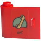 LEGO Red Door 1 x 3 x 2 Left with Phone Receiver Sticker with Hollow Hinge (92262)