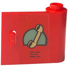 LEGO rot Tür 1 x 3 x 2 Recht mit Phone Receiver Aufkleber mit hohlem Scharnier (92263)