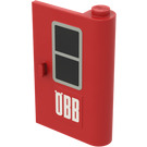 LEGO rot Tür 1 x 3 x 4 Recht mit Schwarz Fenster und 'OBB' Aufkleber mit festem Scharnier (446)