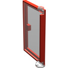 LEGO Red Door 1 x 4 x 5 Left with Undetermined Glass