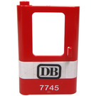 LEGO rot Tür 1 x 4 x 5 Zug Links mit Schwarz 'DB' und Weiß '7745' Aufkleber (4181)