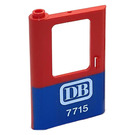 LEGO rot Tür 1 x 4 x 5 Zug Links mit Blau Unterseite Hälfte und DB 7715 Aufkleber (4181)