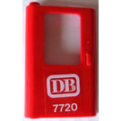 LEGO Rood Deur 1 x 4 x 5 Trein Links met Wit DB 7720 Sticker (4181)