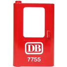 LEGO Red Door 1 x 4 x 5 Train Left with White DB 7755 Sticker (4181)
