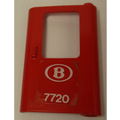 LEGO Red Door 1 x 4 x 5 Train Right with "B 7720" Sticker (4182)