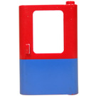 LEGO Red Door 1 x 4 x 5 Train Right with Blue Bottom Half (4182)