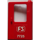 LEGO Red Door 1 x 4 x 5 Train Right with "FS" and "7725" Sticker (4182)