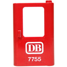LEGO rouge Porte 1 x 4 x 5 Train Droite avec blanc DB 7755 Autocollant (4182)