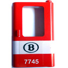 LEGO rot Tür 1 x 4 x 5 Zug Recht mit Weiß Stripe und B 7745 Aufkleber (4182)