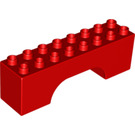 LEGO Rood Duplo Boog Steen 2 x 8 x 2 (18652)