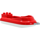 LEGO Red Duplo Boat with gray tow hook