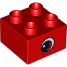 LEGO rouge Duplo Brique 2 x 2 avec Eye (10517 / 10518)
