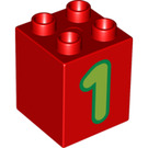 LEGO rouge Duplo Brique 2 x 2 x 2 avec 1 (11939 / 31110)