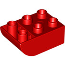 LEGO Red Duplo Brick 2 x 3 with Inverted Slope Curve (98252)