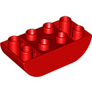 LEGO Rood Duplo Steen 2 x 4 met Gebogen Onderzijde (98224)